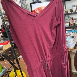 Old Navy Burgundy V-Neck Jumpsuit
